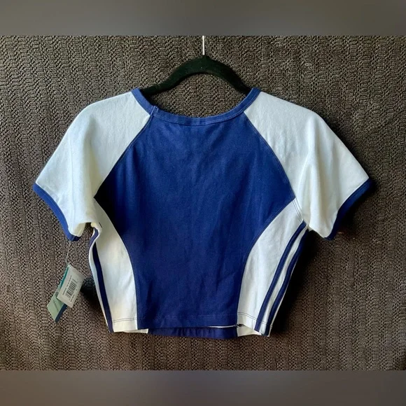 Adidas Women's Navy and White Workout Short Sleeve Tee - Picture 9 of 11